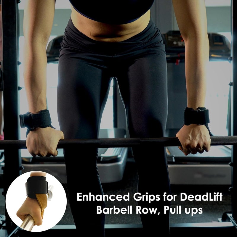 ShapeX قبضة رفع الأثقال للرجال والنساء - أحزمة رفع - للرفعة المميتة وبار السحب - بديل لفيرسا، قبضات كروس فيت - حزام يد للجيم والجمباز - Image 4